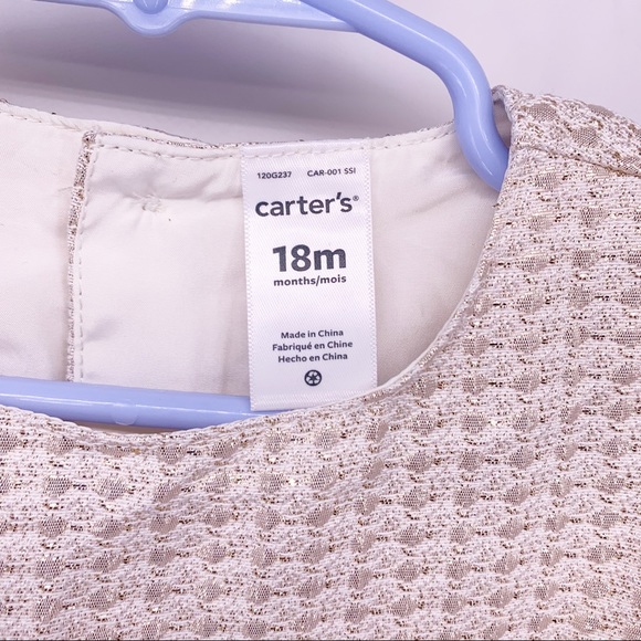 Carter’s Gold Infants Holiday Dress Size 18 Months - Picture 4 of 6